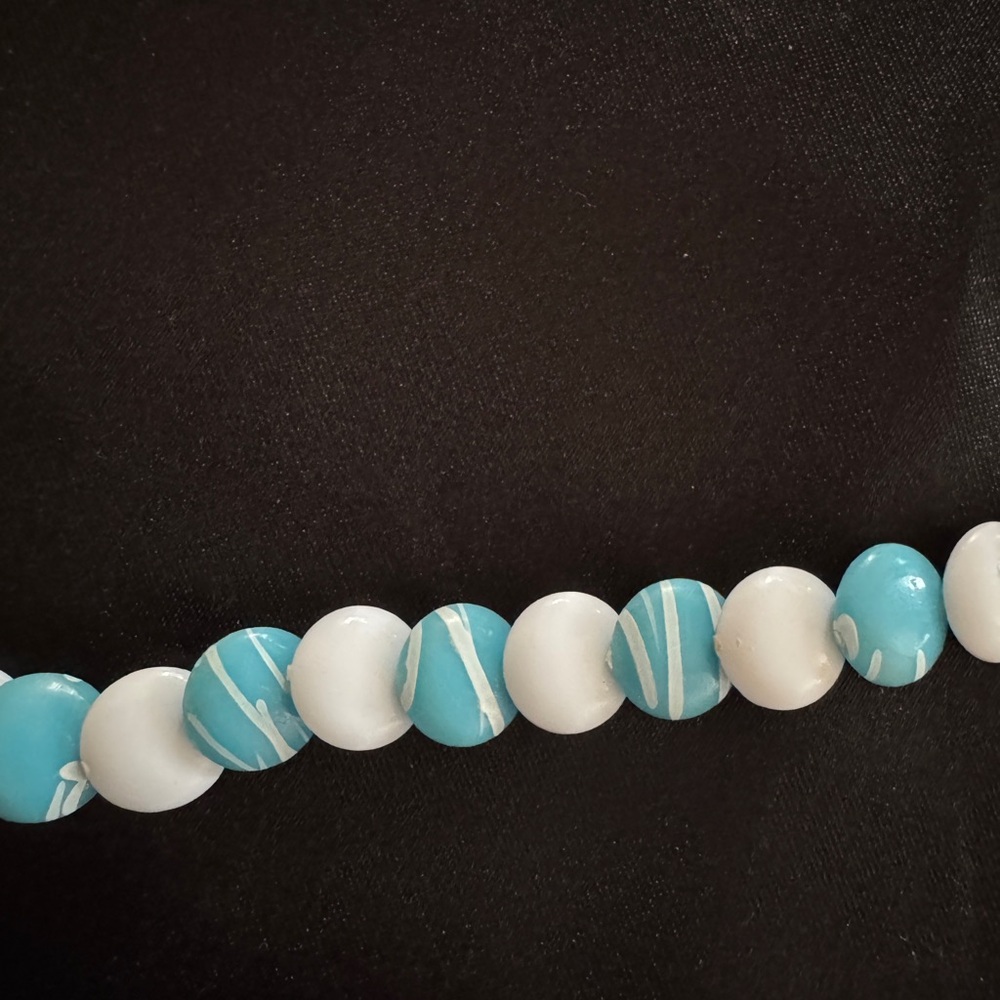 Elegant Blue and White Beaded Necklace